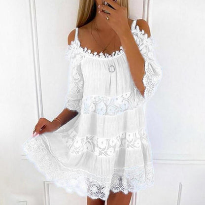 Chic Off Shoulder Lace Mini Dress for Women