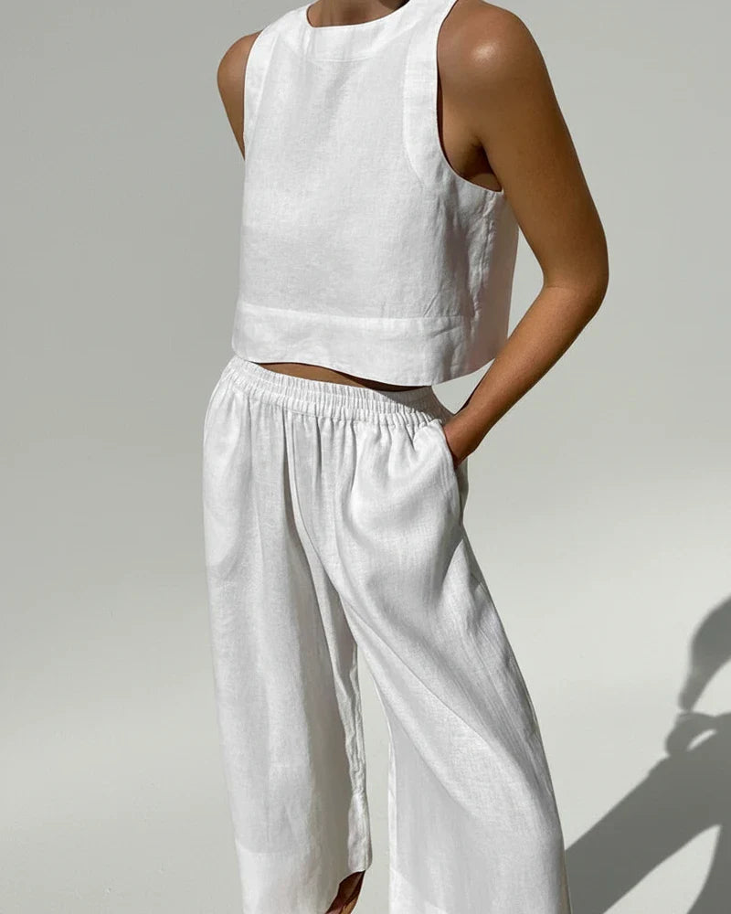 Loose Fit Two Piece Pantsuit for Ladies - Olytrend