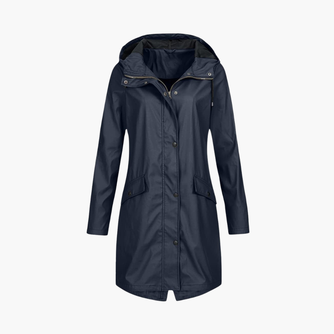 Waterproof Ladies Parka with Hood and Zip - Olytrend