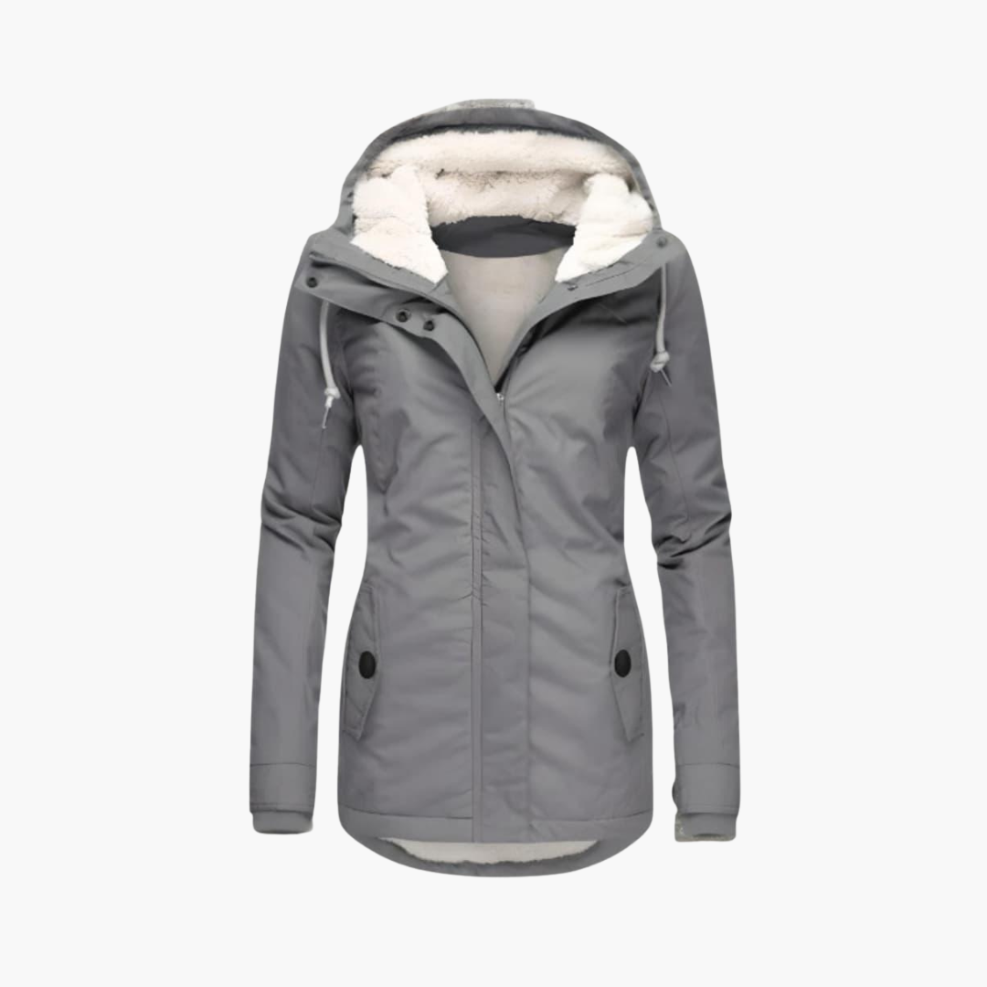 Warm Insulated Women's Parka Coat with Pockets - Olytrend