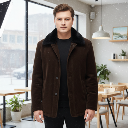 Warm Mens Parka Coat Benjamin - Pexav