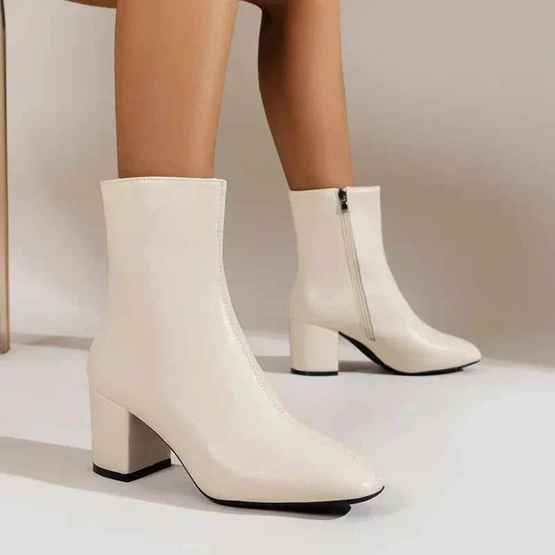 Low Heel Ankle Boots for Women - Classic Comfortable Fit