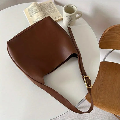 Simple Chic Faux Leather Shoulder Purse