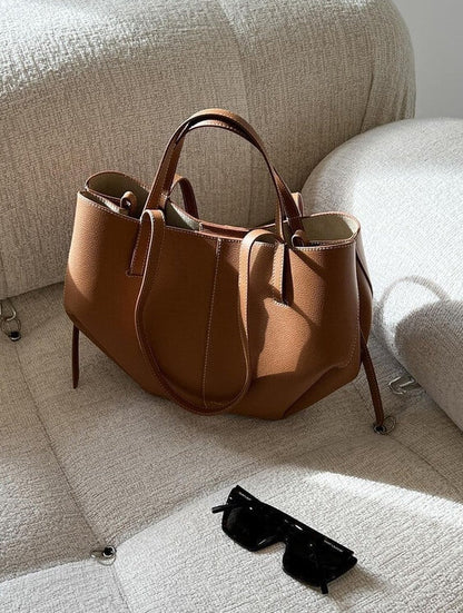 Large Capacity Faux Leather Shoulder Bag