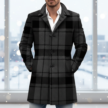 Classic Plaid Trench Coat - Pexav