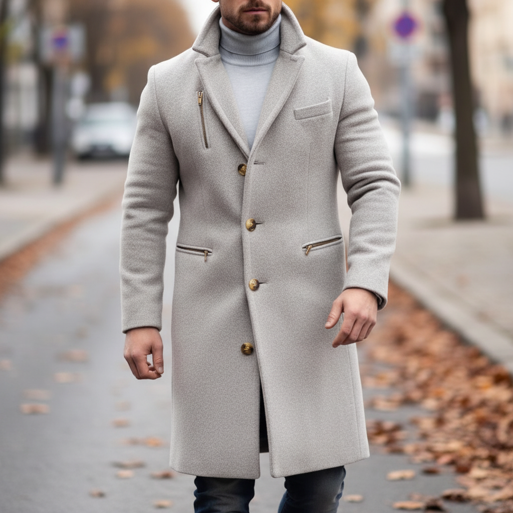 Warm Mens Fleece Lined Coat - Pexav