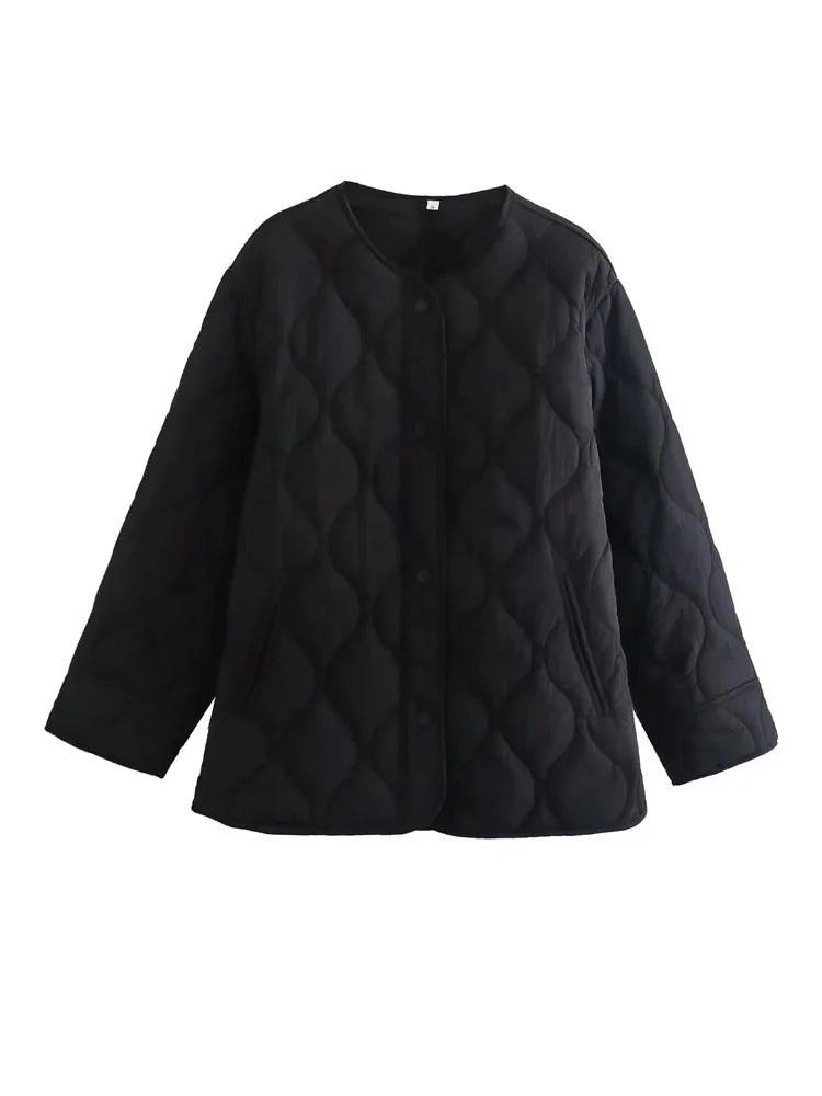 Soft Padded Women's Coat with Snap Buttons