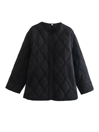 Soft Padded Women's Coat with Snap Buttons