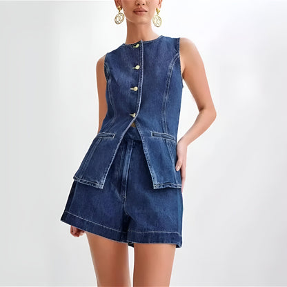 Ripped Distressed Jeans 2 Piece Outfit - Nocini