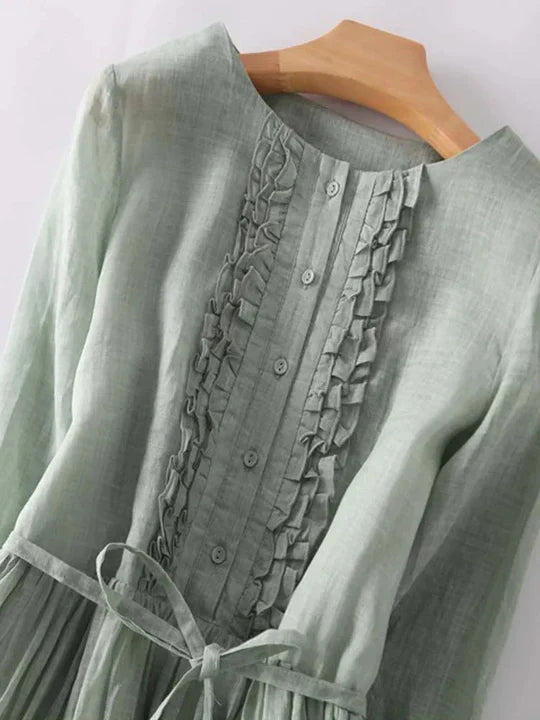 Lightweight Summer Linen Dress - Olytrend