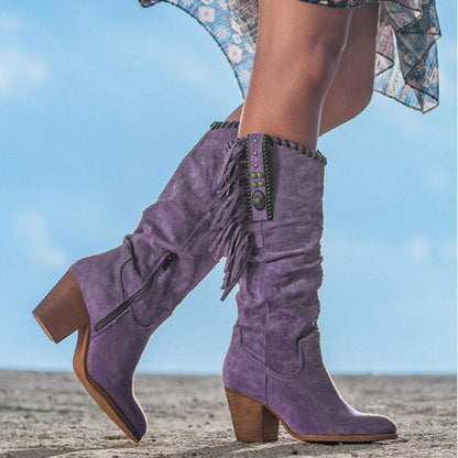Fashionable Cowboy Mid-Calf Boots for Women