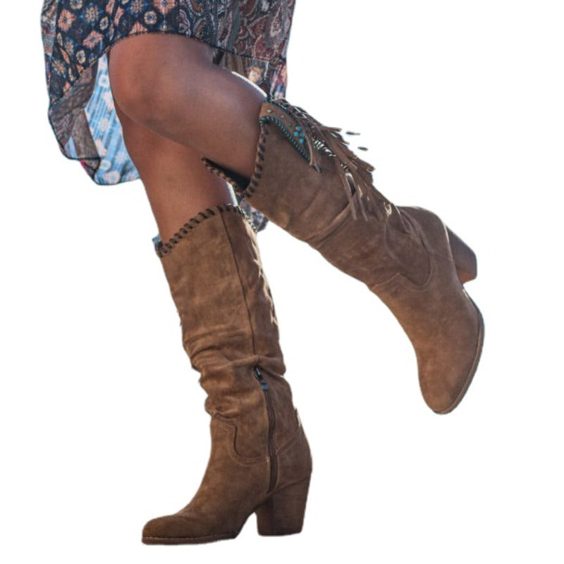 Fashionable Cowboy Mid-Calf Boots for Women