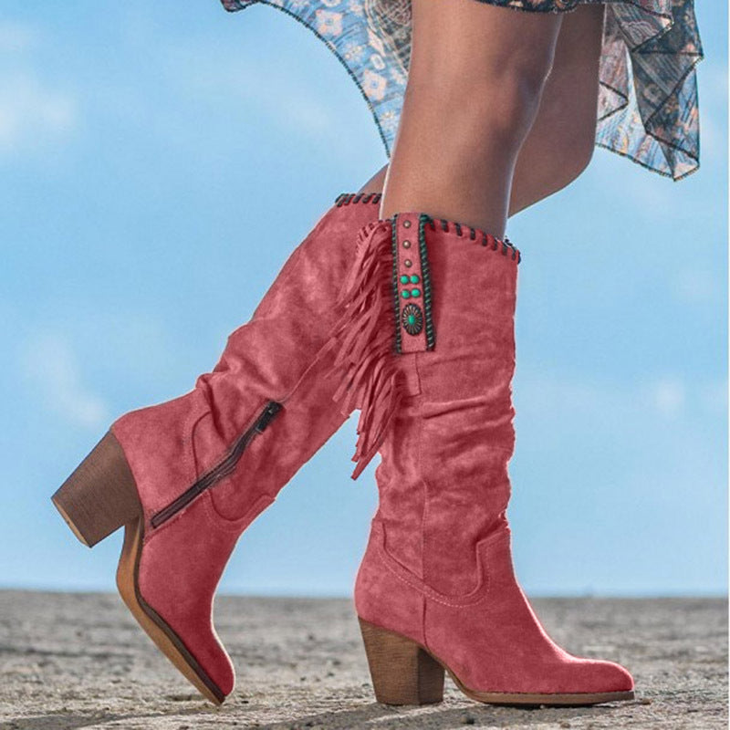 Fashionable Cowboy Mid-Calf Boots for Women
