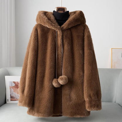 Casual Hooded Parka | Faux Fur Trim Coat