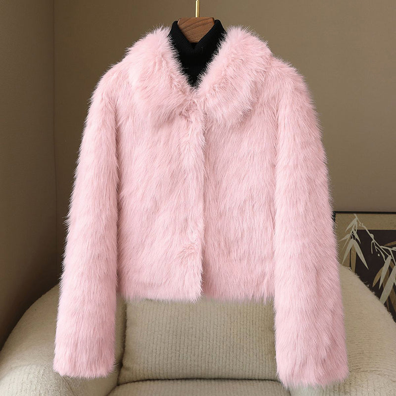 Luxury Fur Trimmed Short Trench Coat