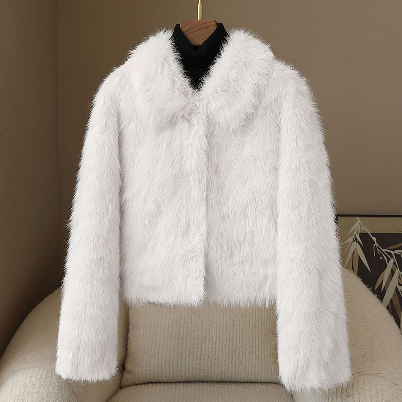 Luxury Fur Trimmed Short Trench Coat - Nocini