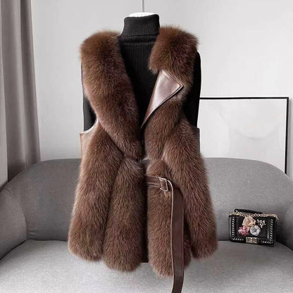 Luxury Faux Fur Sleeveless Waistcoat