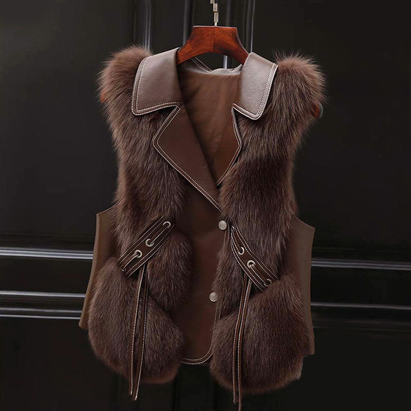 Cozy Faux Fur Vest with Tie Waist