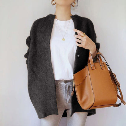 Cozy Open Front Oversized Cardigan Sweater