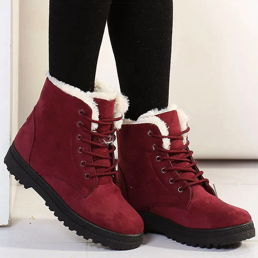 Warm Fur Lined Ankle Boots - Nocini