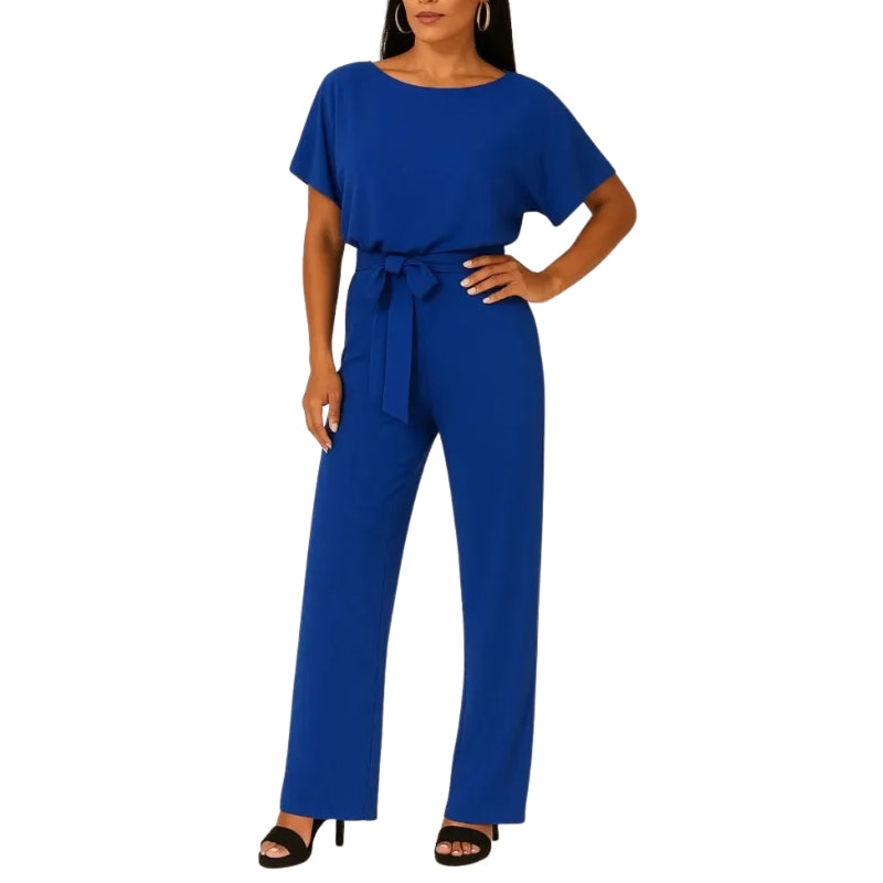 Elegant Ladies' Summer Jumpsuit with Belted Waist - Nocini