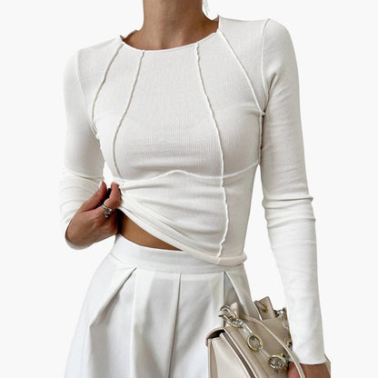 Classic Fit Crew Neck Women's Blouse - Olytrend