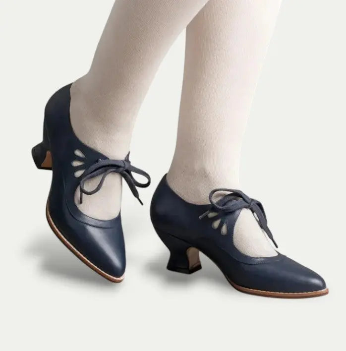 Classic Mary Jane Pumps - Elegant Lace Up Heels for Women