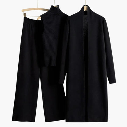 Ladies 3 Piece Sweater Set with Cardigan Tank and Jogger Pants
