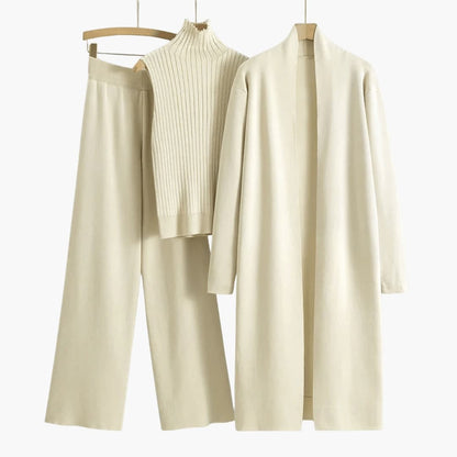 Ladies 3 Piece Sweater Set with Cardigan Tank and Jogger Pants
