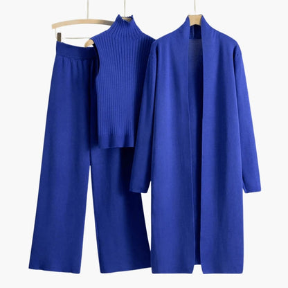 Ladies 3 Piece Sweater Set with Cardigan Tank and Jogger Pants