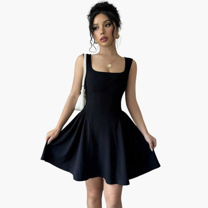 Flirty Fit and Flare Women's Square Neck Dress