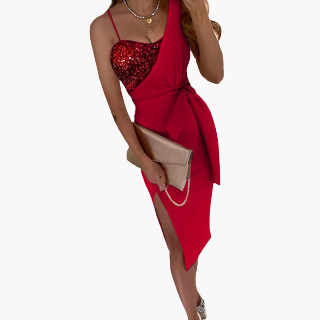 Chic Sequin Party Dress with Sleeveless Fit - Olytrend