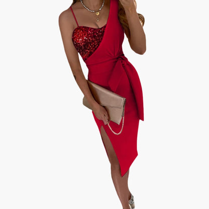 Chic Sequin Party Dress with Sleeveless Fit - Olytrend