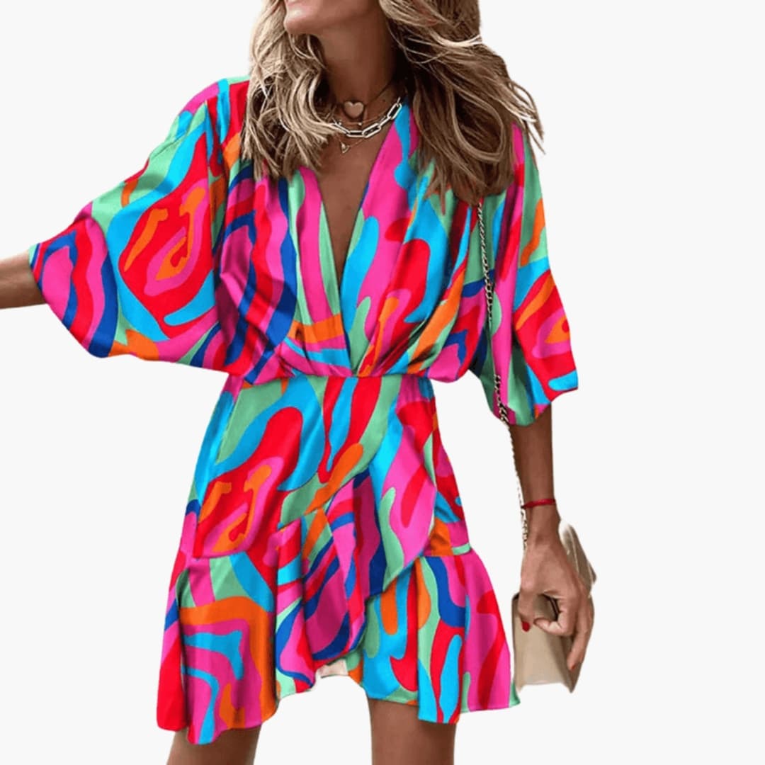 Relaxed Fit Women's Bell Sleeve Dress - Olytrend