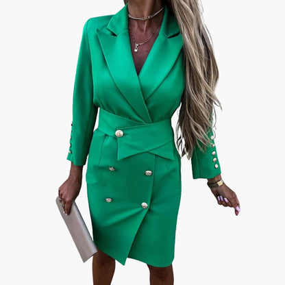 Ladies' Classic Fit Jacket Dress with Lapel Collar