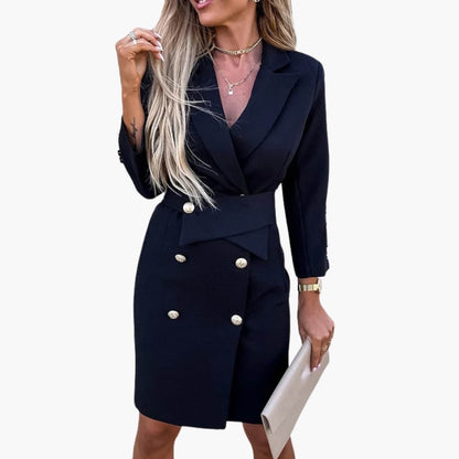 Ladies' Classic Fit Jacket Dress with Lapel Collar
