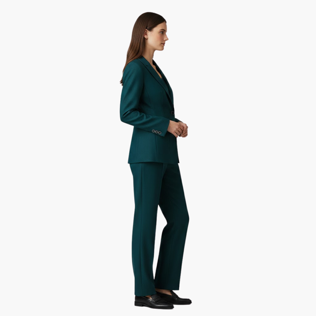 Ladies' Suit Jacket with Single Button and Trousers