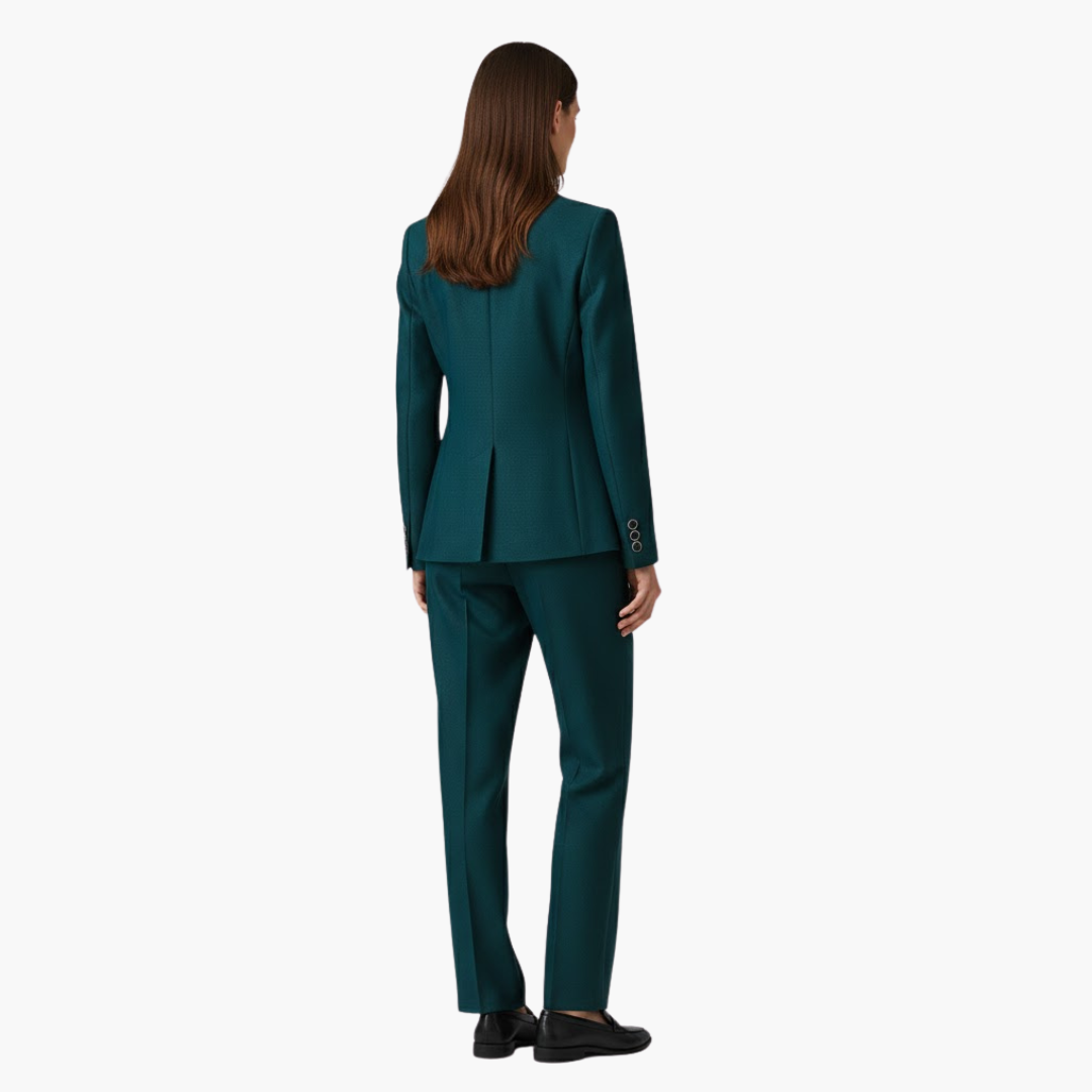 Ladies' Suit Jacket with Single Button and Trousers
