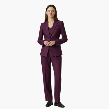 Ladies' Suit Jacket with Single Button and Trousers