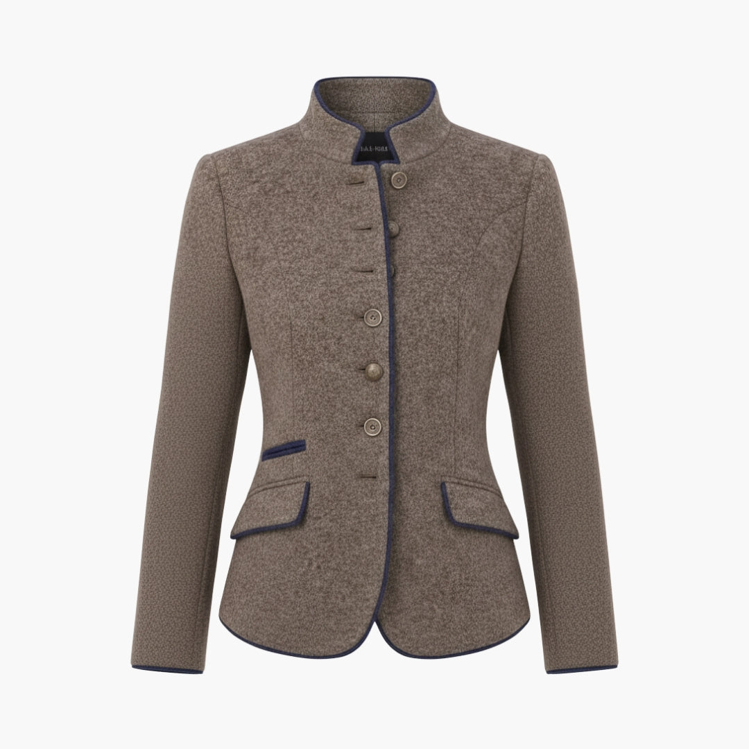 Classic Fit Ladies Jacket with Notch Collar - Olytrend