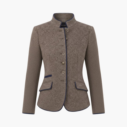 Classic Fit Ladies Jacket with Notch Collar - Olytrend