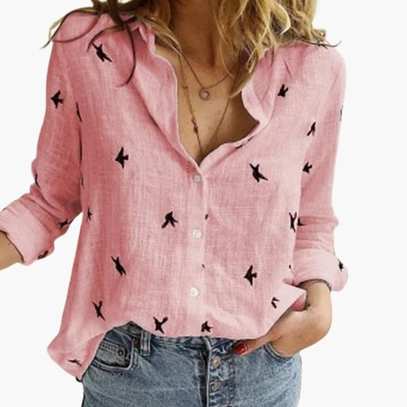 Ladies Classic Button Down Long Sleeve Shirt