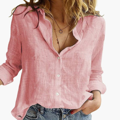Ladies Classic Button Down Long Sleeve Shirt