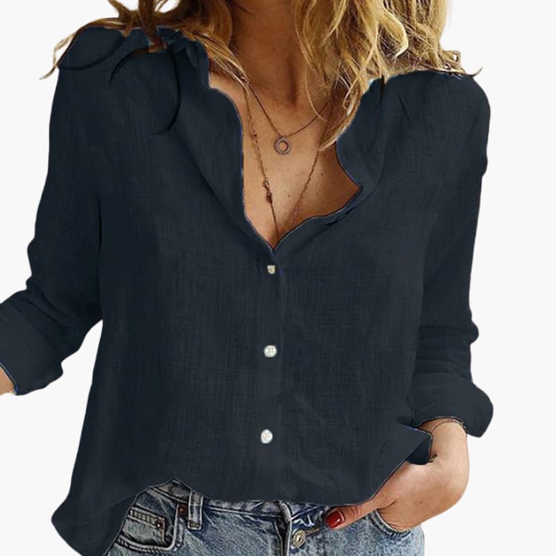 Ladies Classic Button Down Long Sleeve Shirt