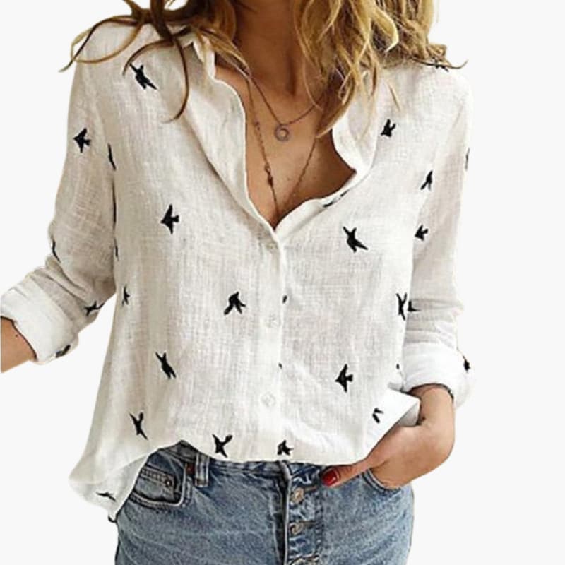 Ladies Classic Button Down Long Sleeve Shirt