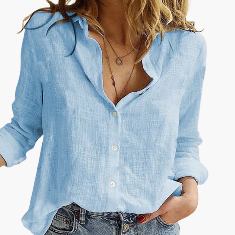 Ladies Classic Button Down Long Sleeve Shirt