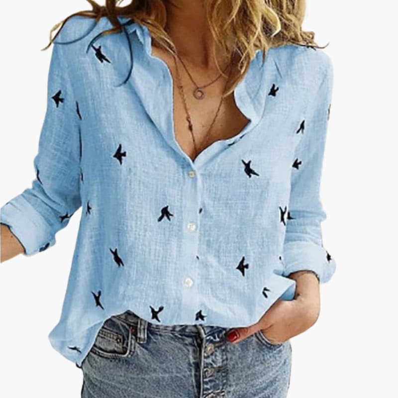 Ladies Classic Button Down Long Sleeve Shirt