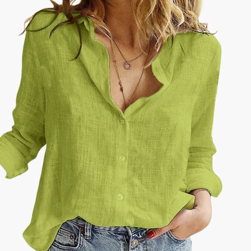 Ladies Classic Button Down Long Sleeve Shirt