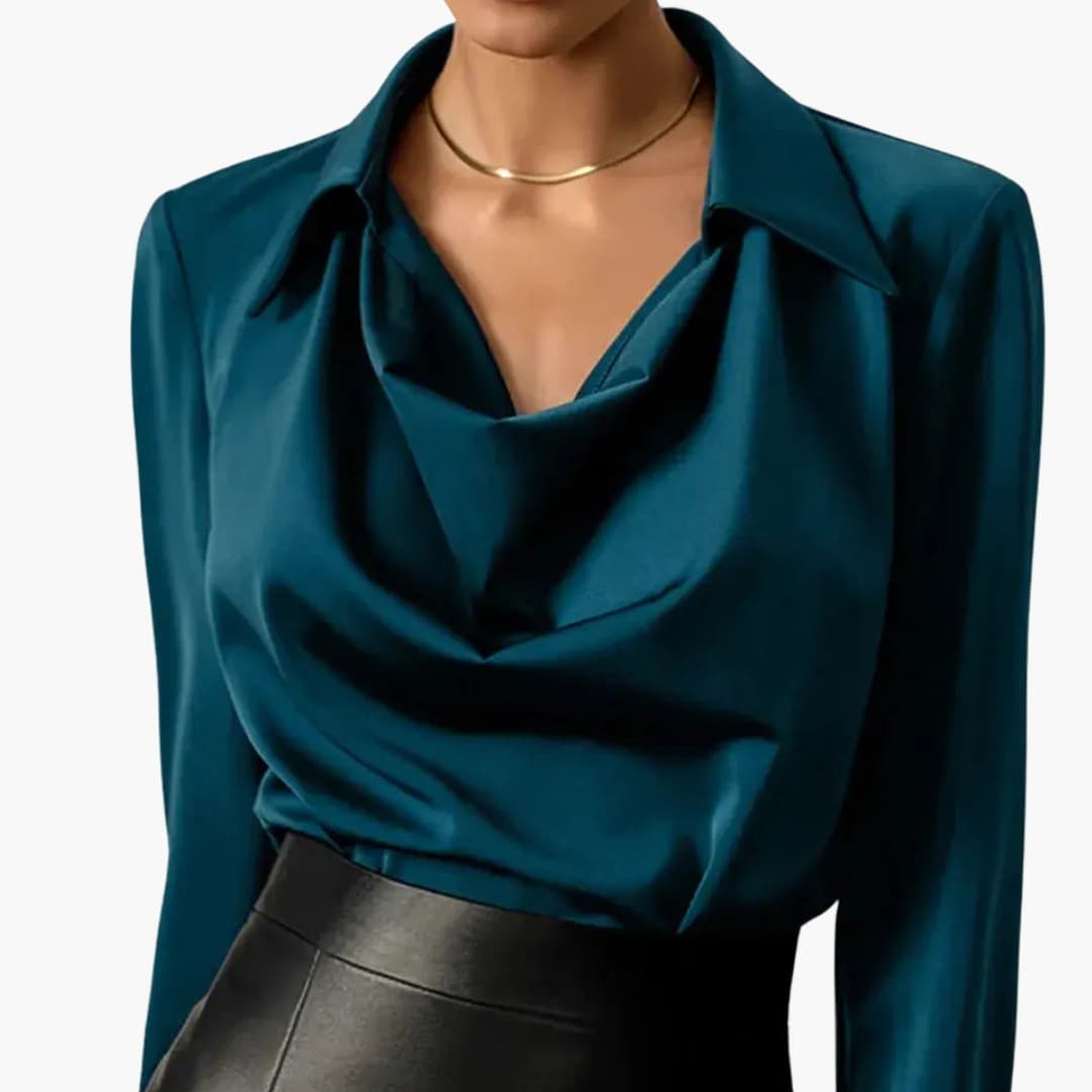 Ladies' Top with Soft Cowl Neck and Full Sleeves