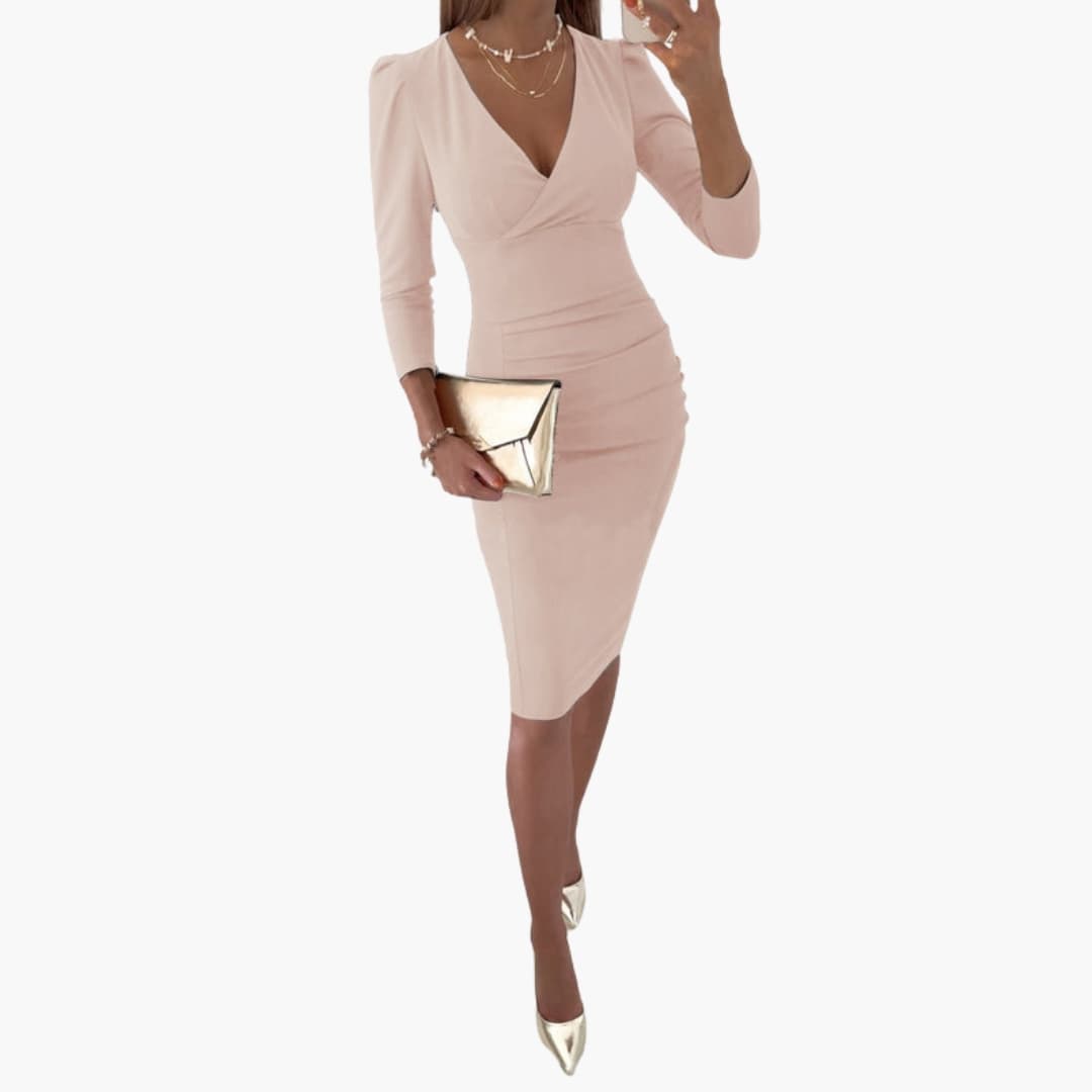 Sexy Fit V Neck Mini Dress